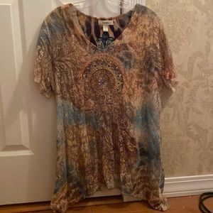 Dress Barn Women’s 14/16 Short Sleeve Multicolor Blouse